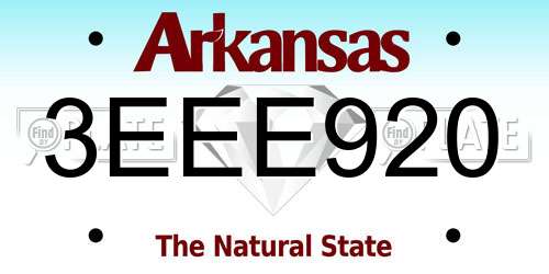 3EEE920 Arkansas License Plate