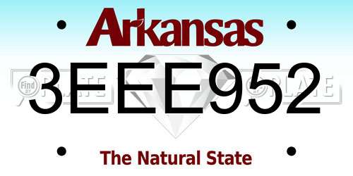 3EEE952 Arkansas License Plate