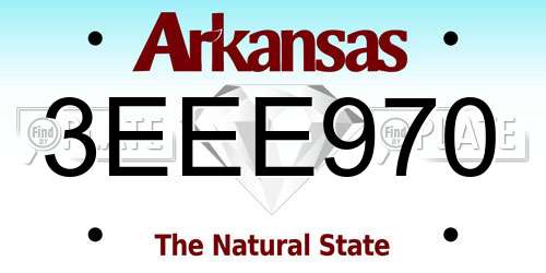 3EEE970 Arkansas License Plate