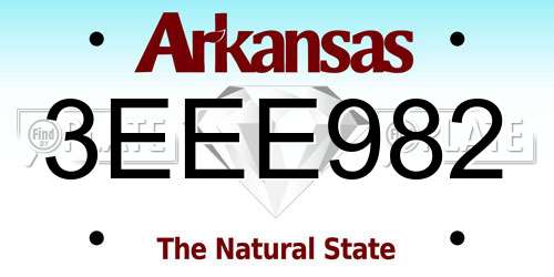 3EEE982 Arkansas License Plate