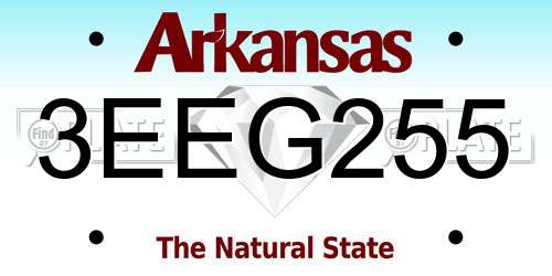 3EEG255 Arkansas License Plate