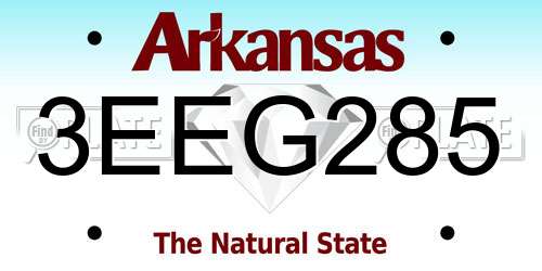 3EEG285 Arkansas License Plate