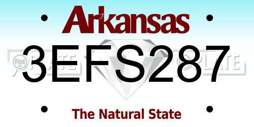 3EFS287 Arkansas License Plate
