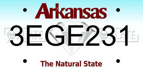 3EGE231 Arkansas License Plate