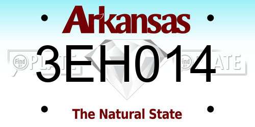 3EH014 Arkansas License Plate