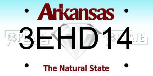 3EHD14 Arkansas License Plate