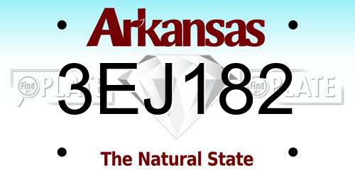 3EJ182 Arkansas License Plate