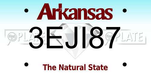3EJI87 Arkansas License Plate