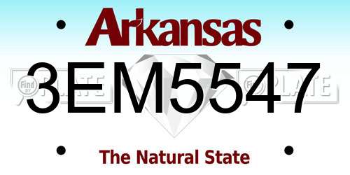 3EM5547 Arkansas License Plate