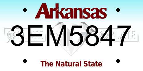 3EM5847 Arkansas License Plate