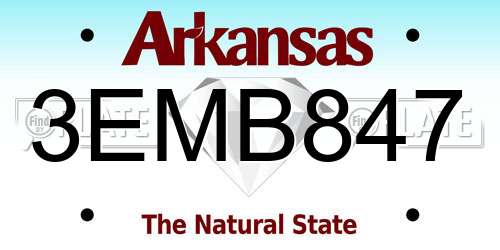 3EMB847 Arkansas License Plate