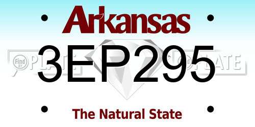 3EP295 Arkansas License Plate