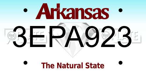 3EPA923 Arkansas License Plate