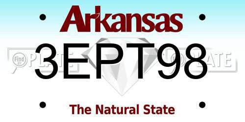 3EPT98 Arkansas License Plate