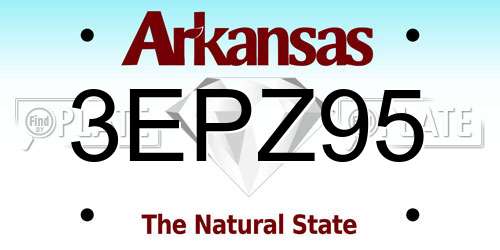 3EPZ95 Arkansas License Plate