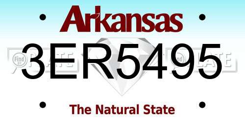3ER5495 Arkansas License Plate