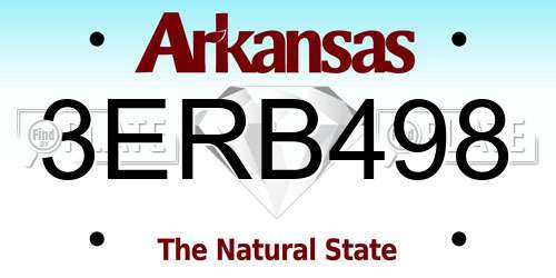3ERB498 Arkansas License Plate