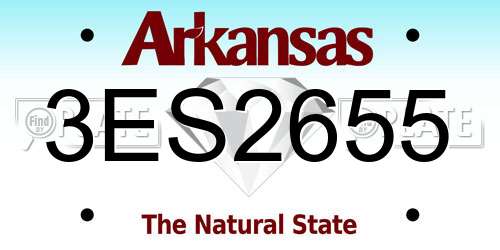 3ES2655 Arkansas License Plate