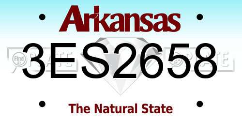 3ES2658 Arkansas License Plate