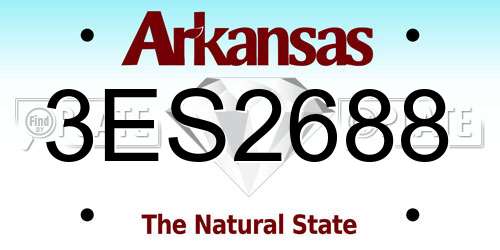 3ES2688 Arkansas License Plate