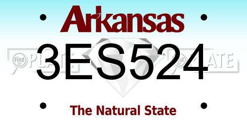 3ES524 Arkansas License Plate