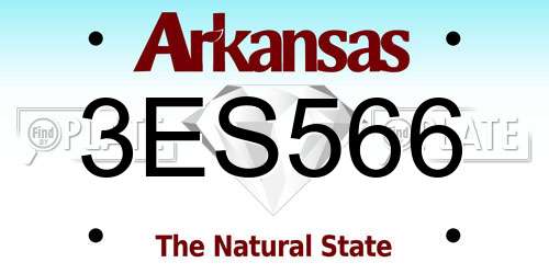 3ES566 Arkansas License Plate