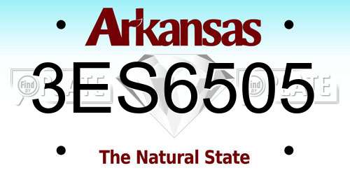 3ES6505 Arkansas License Plate