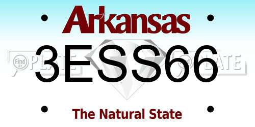 3ESS66 Arkansas License Plate