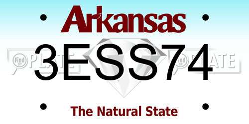3ESS74 Arkansas License Plate