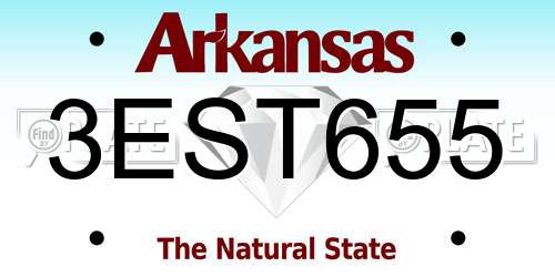 3EST655 Arkansas License Plate
