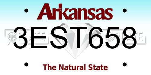 3EST658 Arkansas License Plate