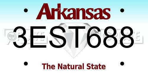 3EST688 Arkansas License Plate