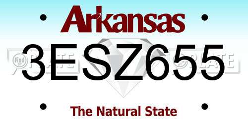 3ESZ655 Arkansas License Plate