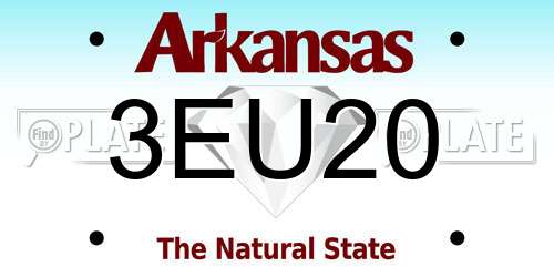 3EU20 Arkansas License Plate