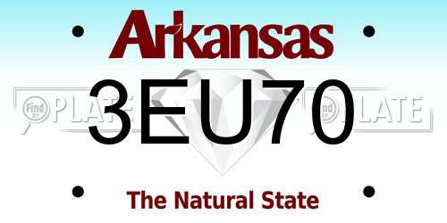 3EU70 Arkansas License Plate