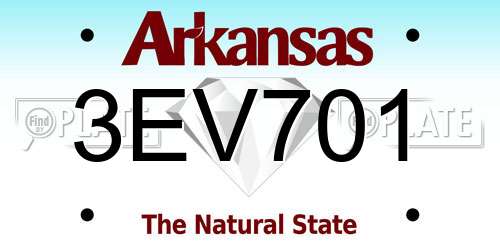 3EV701 Arkansas License Plate