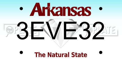 3EVE32 Arkansas License Plate