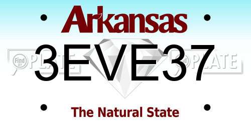 3EVE37 Arkansas License Plate