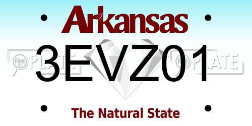 3EVZ01 Arkansas License Plate