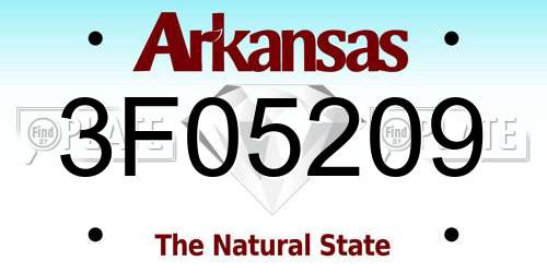 3F05209 Arkansas License Plate