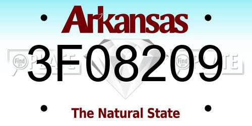 3F08209 Arkansas License Plate