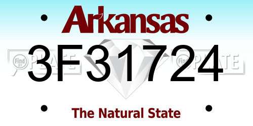 3F31724 Arkansas License Plate