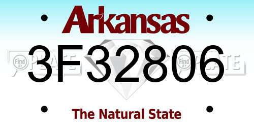 3F32806 Arkansas License Plate