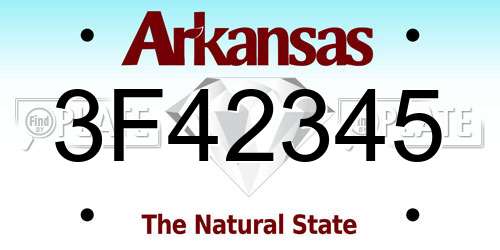 3F42345 Arkansas License Plate