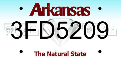 3FD5209 Arkansas License Plate