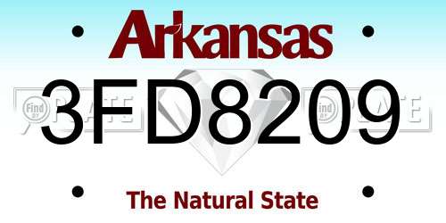 3FD8209 Arkansas License Plate