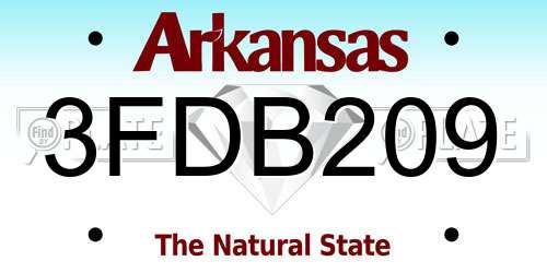 3FDB209 Arkansas License Plate