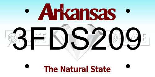 3FDS209 Arkansas License Plate