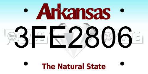 3FE2806 Arkansas License Plate