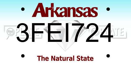 3FEI724 Arkansas License Plate
